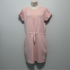 Hass Fleece Rosewater Pink T-Shirt Dress Size L